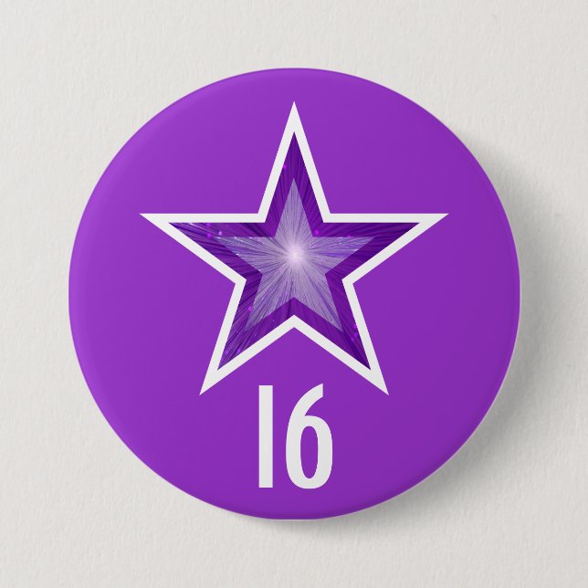 Purple Star '16' button purple (Front)