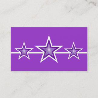 Purple Star 3 stars business card purple