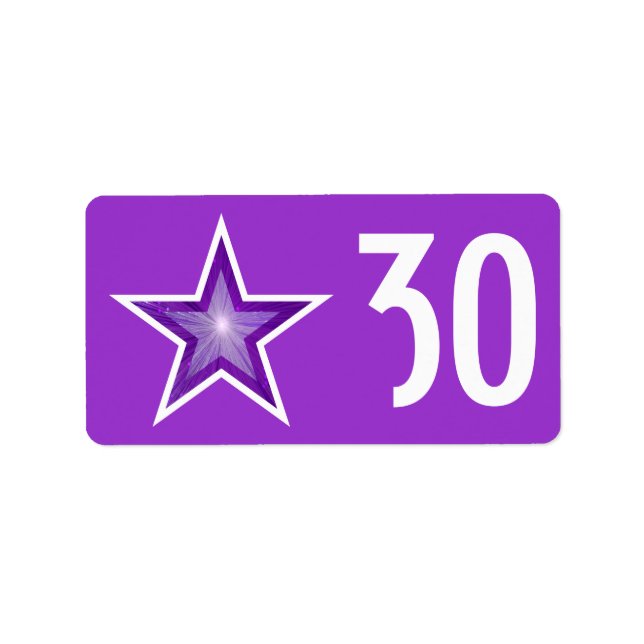Purple Star 'Age' label medium purple (Front)