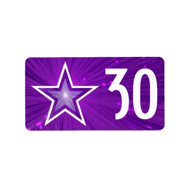 Purple Star 'Age' label medium white text (Front)