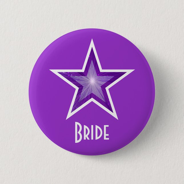 Purple Star 'Bride' button purple (Front)