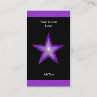 Purple Star business card black stripe vertical