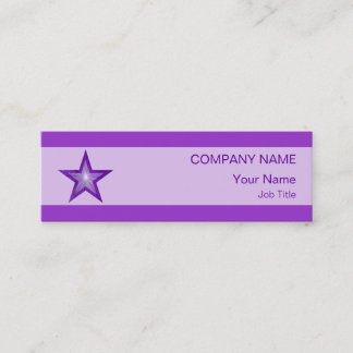 Purple Star business card pale stripe skinny