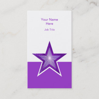 Purple Star business card purple white vertical