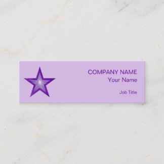 Purple Star business card skinny pale purple