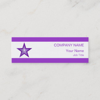Purple Star business card white stripe skinny