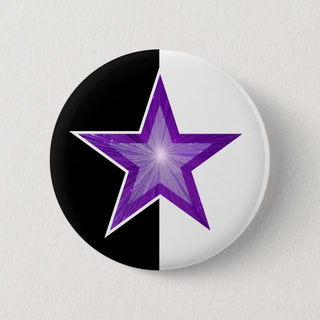 Purple Star button black white (Front)