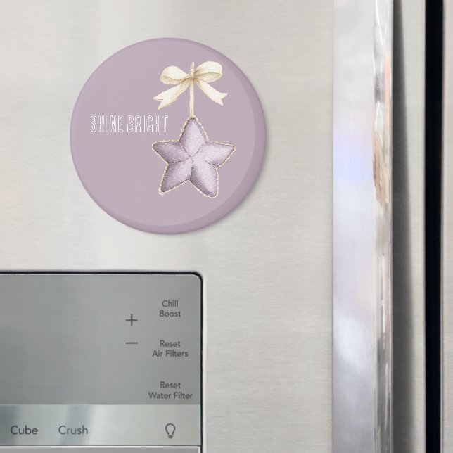 Purple Star Cream Bow Magnet (In Situ (Fridge))