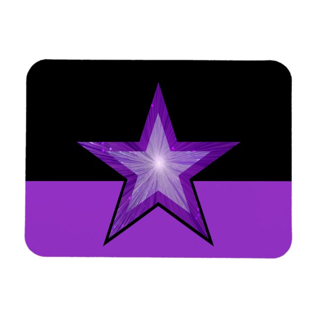 Purple Star flexible magnet black purple (Horizontal)