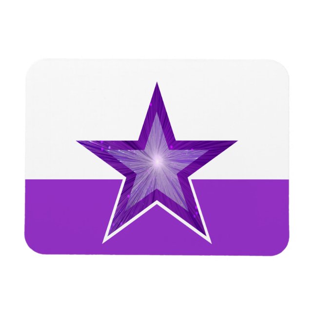 Purple Star flexible magnet white purple (Horizontal)
