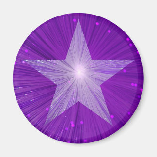 Purple Star fridge magnet round