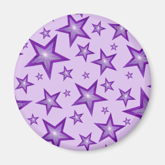 Purple Star fridge magnet round pale purple