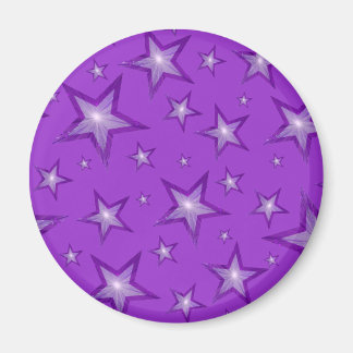 Purple Star fridge magnet round purple