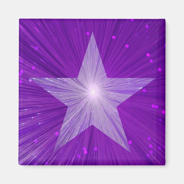 Purple Star fridge magnet square (Front)