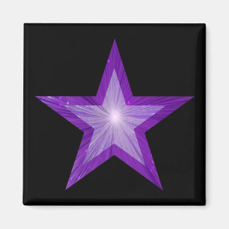 Purple Star fridge magnet square black