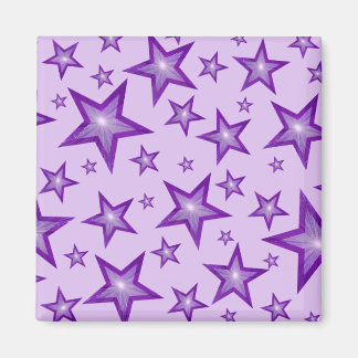 Purple Star fridge magnet square pale purple