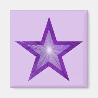Purple Star fridge magnet square pale purple