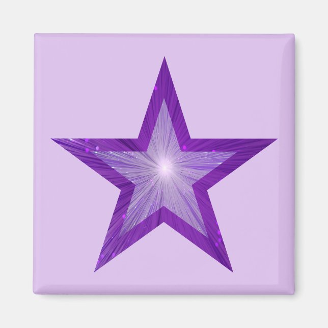 Purple Star fridge magnet square pale purple (Front)