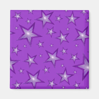 Purple Star fridge magnet square purple