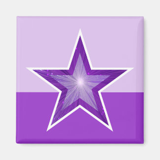 Purple Star fridge magnet square two tone purple