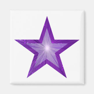 Purple Star fridge magnet square white