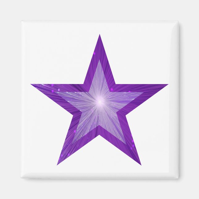Purple Star fridge magnet square white (Front)