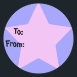 Purple Star Gift Tag Sticker<br><div class="desc">Customise the background colour on this Purple and Green Star Gift Tag Sticker. Want different colours? Let me know!</div>