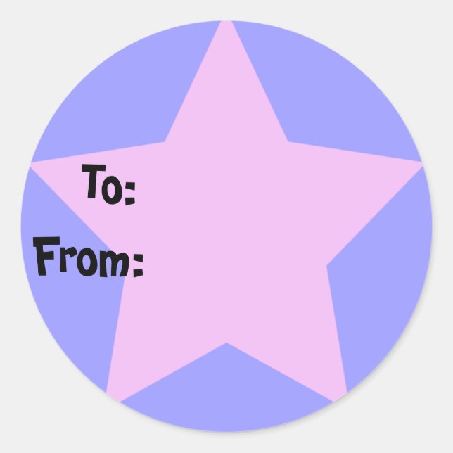 Purple Star Gift Tag Sticker (Front)
