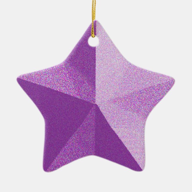 Purple Star Glitter look Ornament Template (Front)