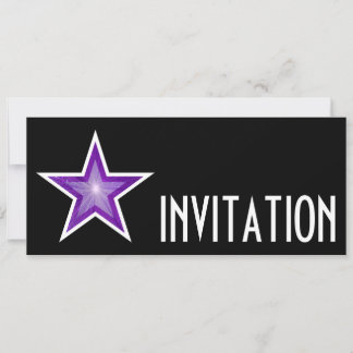 Purple Star 'INVITATION' black long Invitation