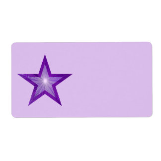 Purple Star label large pale purple plain