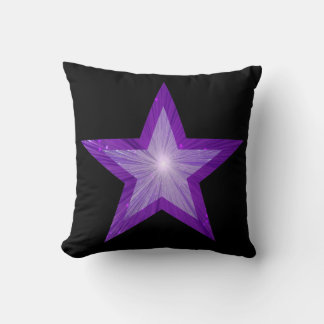 Purple Star large & small square black Cushion