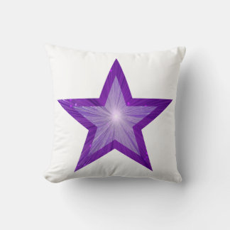 Purple Star large & small square white Cushion