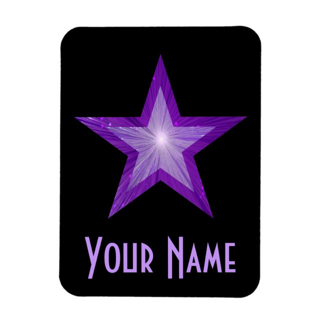Purple Star 'Name' flexible magnet black (Vertical)