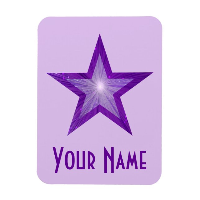 Purple Star 'Name' flexible magnet pale purple (Vertical)