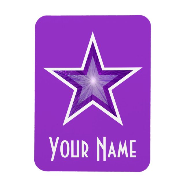 Purple Star 'Name' flexible magnet purple (Vertical)