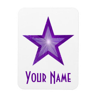 Purple Star 'Name' flexible magnet white