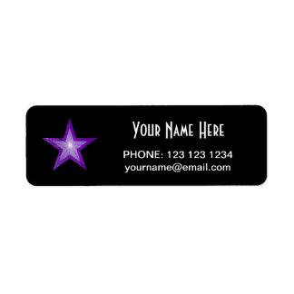 Purple Star 'Name' text label small black