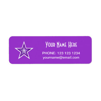 Purple Star 'Name' text label small purple