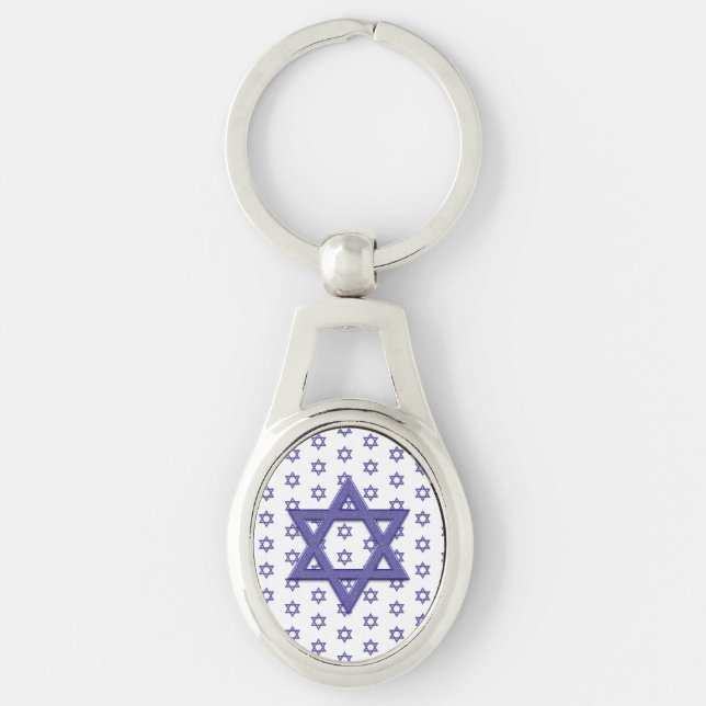 Purple Star of David Seamless Key Ring (Front)