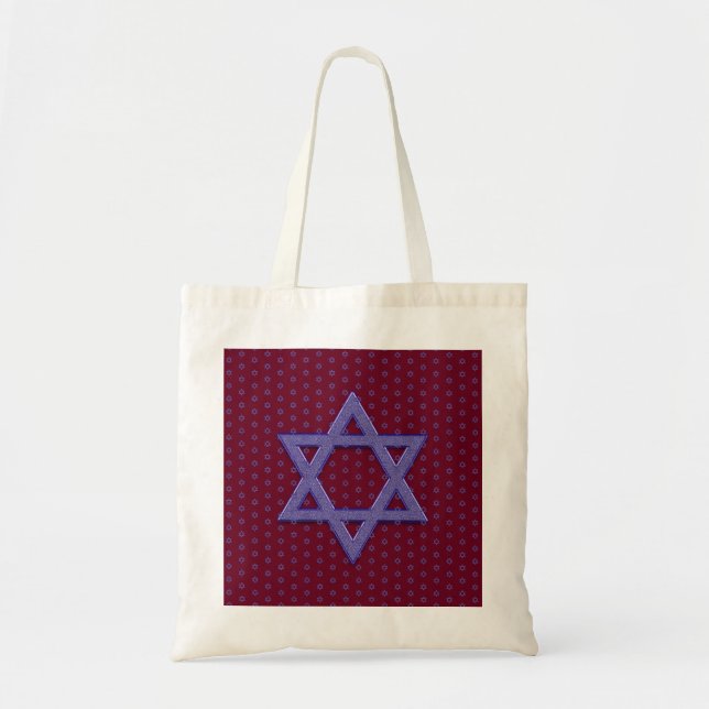 Purple Star of David Seamless Tote Bag (Front)