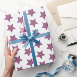 purple star pattern wrapping paper