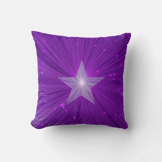 Purple Star printed throw pillow square (Front)