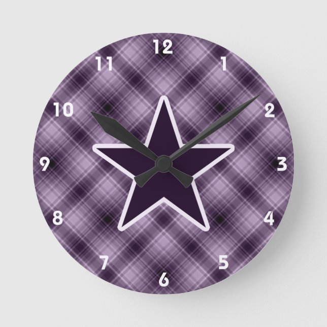 Purple Star Round Clock (Front)