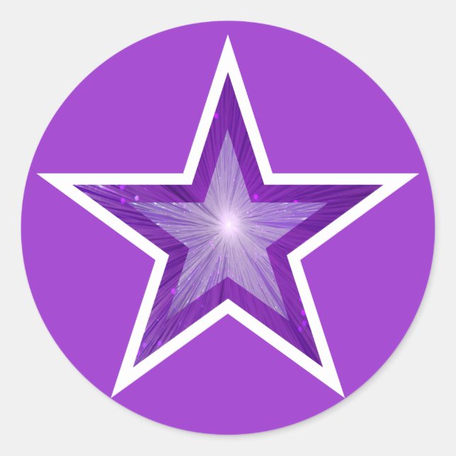 Purple Star round sticker purple (Front)