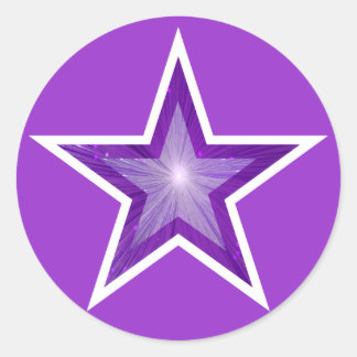 Purple Star round sticker purple