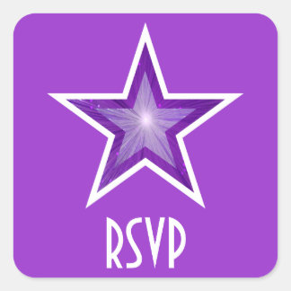 Purple Star RSVP square sticker purple
