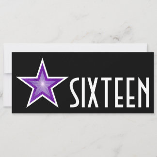 Purple Star 'SIXTEEN' black long Invitation
