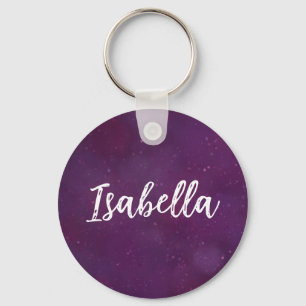 Purple star sky key ring