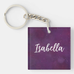 Purple star sky key ring
